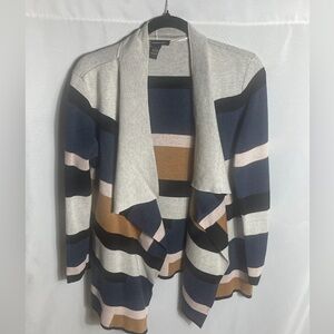 INC International Concepts Striped Open Front Cardigan Sweater Size L